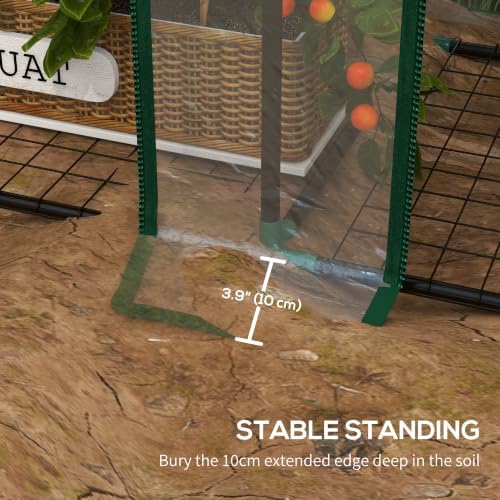 Outsunny Lean-to Greenhouse with 3 Tier Shelves 56.3" x 18.1" x 59.4" Clear - Image 6
