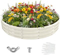 12 Inch Tall 72 Inch Diameter Round White Raised Garden Bed Kits Outdoor by YSEJOMP