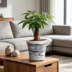 8 Inch Marble Resin Plant Pot with Drainage Hole cone Decor Flower Planter - Image 4