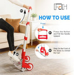 FCH Folding Hand Truck, Aluminum Portable Folding Hand Cart,155lbs Capacity Hand Cart and Dolly Ideal for Home, Auto, Office,Travel Use, Red - Image 4