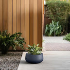 Kante Charcoal Concrete Planter 16" Dia All-Weather Round Accent Pot - Image 6