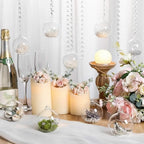 Glikceil Hanging Glass Tealight Holder with Crystal Garland, 34 Pcs, Clear - Image 6