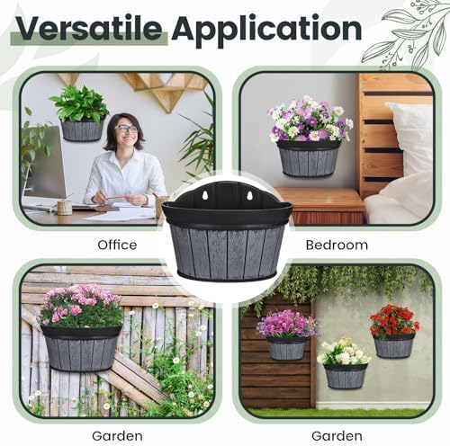 Layhit 6 Pcs Wall Hanging Planters, 10 Inches, Black - Image 3