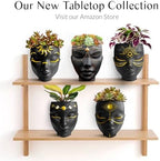Face Wall Planter | 7 Colors Available | Unique Head Planter for Indoor Wall Decor | Perfect as a Succulent Wall Planter or Cactus Planter - Calma Design, Gold - Image 6