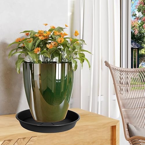 OVZILKI 3 Pack of Plant Saucer Tray 16 inch, Heavy Duty Plastic Pot Plant Drip Trays Saucers for Indoors Outdoor, Plant Water Tray for Planters 14 15" (16", Black) - Image 6