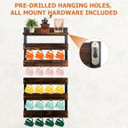 2-in-1 Wall Mounted 6-Tier Wooden Mug Rack, Cup Holder & Organizer - Image 5