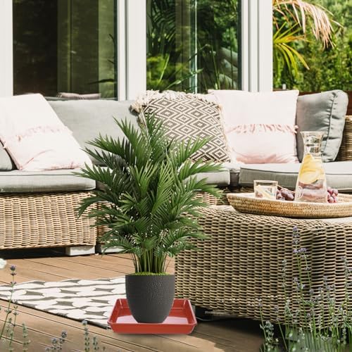 PATIKIL Plant Saucer Tray, 2 Pack 18 Inch Square Plant Saucer Heavy Planter Pot Saucers Large Deep Flower Planter Drip Tray for Indoor Outdoor Plants, Terracotta - Image 4