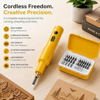 All-in-One Electric Carving Tool Set, 2026 Upgraded Cordless electric wood carving tools with 5/10/20 Interchangeable Chisel Blades, Handheld Electric Chisel for Woodworking，Blue-5 Blades - Image 5