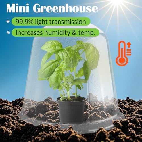 RooTrimmer 13 Inch Humidity Domes Garden Cloches for Plant Protection, Protectors from Animals, Garden Clear Plant Cover with Ventilation Holes 5 Pack - Image 4