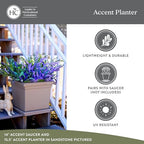 The HC Companies Accent Square Plant Pot, 12.5 Inch, Evergreen, 2-Pack - Image 4