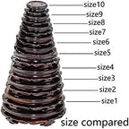 Oriental Furniture Wooden Display Stand Base Lotus Pedestal Vase Base Table Lamp Teapot Base Black Catalpa Furniture Stable Home Decoration Size1 (7.17x1.78in) - Image 4