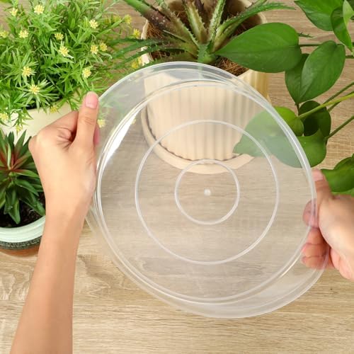 4 6 8 10 12 14 16 18 20 22 Inch Clear Plant Saucer, 5 Pack Durable Plastic Water Catcher Trays for Flower Pots, Plant Drip Trays for Indoor Outdoor Planter(16inch) - Image 3