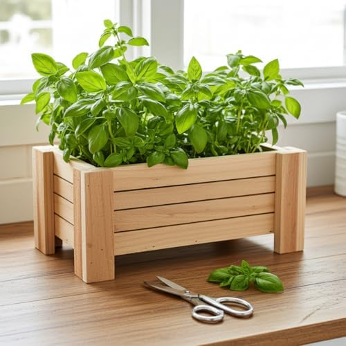 Cedar Herb Planter Box with Legs – Indoor Outdoor Wooden Herb Garden for Cooking, Kitchen, Grill & Fire Pit Use (24inch) - Image 6