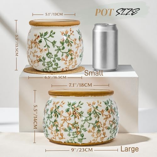 Vintage Ceramic Flower Pot, 6.5 & 9in, with Drainage & Filter - Image 2