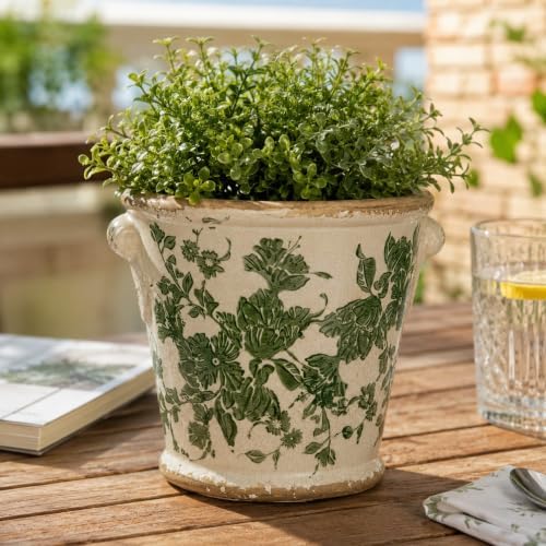 Dosayes Ceramic Flower Pot,Vintage Pot for Plant with Drainage Holes - Image 3
