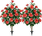2pcs 47.2in Artificial Hibiscus Trees for Outdoor, UV Resistant by HOENLE