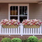 4 Pack 30 Inch Window Boxes Planters Railing Planter Box with Adjustable Brackets for Porch Fence Patio Balcony Hanging Flower Baskets with Coco Liners for Outdoor Garden Decor - Dark Grey - Image 2