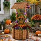 54" Outdoor Garden Wishing Well Planter with LED Lights by Ultym