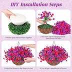 Artificial Fake Hanging Flowers with Basket for Outdoor Decor 12 Pcs UV Resistant Faux Silk Morning Glory Flowers Plants for Outdoor Outside Planters Home Porch Patio Balcony Spring Summer Décor - Image 6