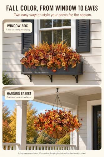 JAKY-Global 20 Stems Faux Fall Flowers for Outdoor Planters,Full & Layered - Image 7