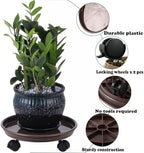 12 Packs Plant Caddy with Wheels 11.8" Plastic Rolling Plant Dolly Coasters Heavy-Duty Wheeled Planter Mover Rollers Indoor Outdoor Wheeled Flower Pot Base Suacers with Casters, Brown - Image 4