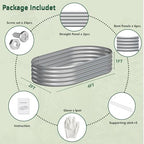 2PCS 4x2x1FT Galvanized Metal Raised Garden Bed,Outdoor Planter Box for Vegetables - Image 5