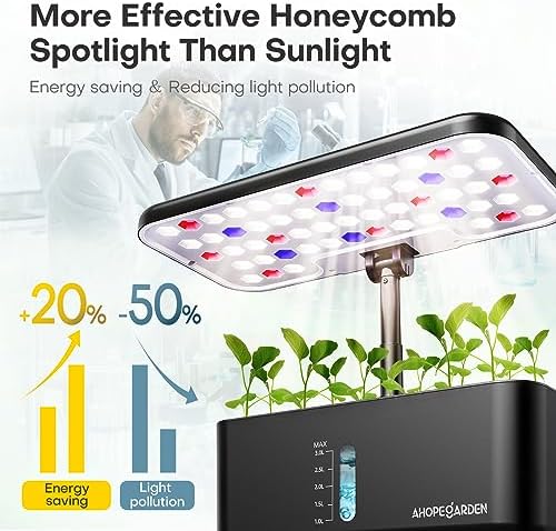 Ahopegarden Indoor Garden Hydroponics Growing System: 10 Pods Kit with LED - Image 2