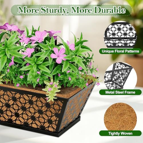 SPECILITE 24" Adjustable Metal Window Railing Planters Boxes, 2 Pack - Image 3