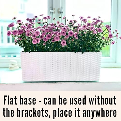LaLaGreen Window Boxes Planter (20in, 4 Pack) Outdoor Wall Hanging Planters - Image 6