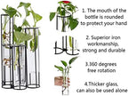 Glass Test Tubes Vase with Stand for Flowers, Black Hinged Bud Vase with Metal Stand Racks Hydroponic Set of 5, Adjustable Pipe Plant Vases Display Set for Table Centerpieces Wedding Decoration - Image 4