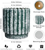 Ceramicfor Ceramic Plant Pot, 9.6 Inch, Green - Image 3