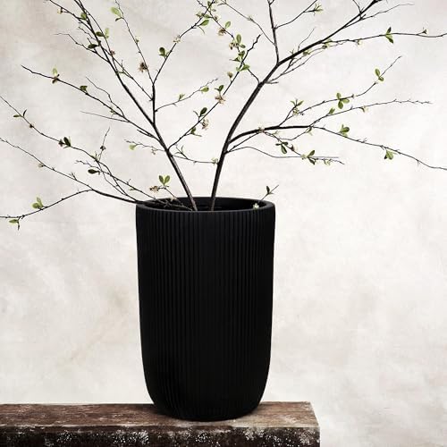 Oakrain 21" Tall Indoor Planter, Black Large Modern Decorative Pot - Image 7