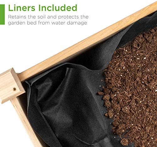 Best Choice Products Raised Garden Bed 48x24x32-inch Mobile Elevated Wood Planter w/Lockable Wheels, Storage Shelf, Protective Liner - Natural - Image 5