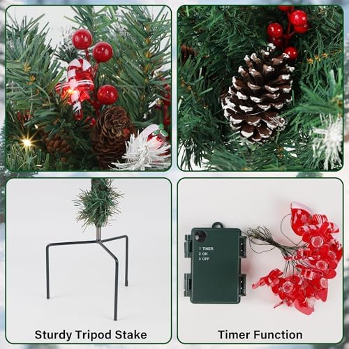 DR.DUDU 15 in Christmas Decorations Outdoor Urn Filler for Front Porch - Image 5