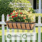 VOXOR Railing Planter Boxes, Heavy Duty Window Box Planters, Adjustable Balcony Planters for Railing Hanging, with Coco Liner for Deck, Porch, and Patio Gardening (3 Pack, 24 Inch) - Image 3
