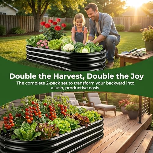Galvanized Raised Garden Bed, Metal Raised Garden Bed, Outdoor Raised Garden Beds, Raised Beds for Gardening, Planters for Vegetables, Flowers, Herbs (2) - Image 6