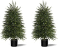 3 ft Artificial Topiary Cedar Trees Set of 2 for Outdoor by MavissDiary
