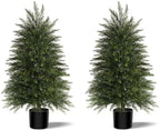 3 ft Artificial Topiary Cedar Trees Set of 2 for Outdoor by MavissDiary