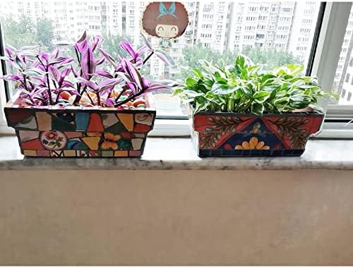 Mexico Mosaic Ceramics Plant Pot Colorful Process Pattern Plant Pot External Planters Landscape Bonsai Villa Garden Decor Outdoor Flower Pot Oversized Gift - Image 6