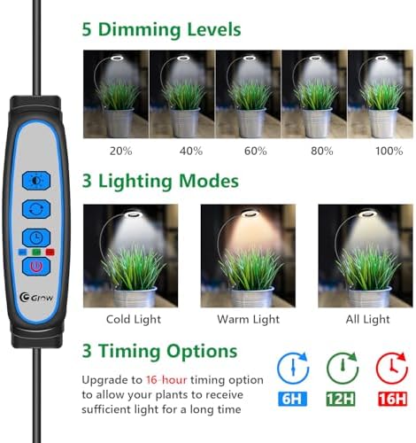 Plant Light Black 2 Pack, Clip on Grow Lights for Indoor Plants - Image 3