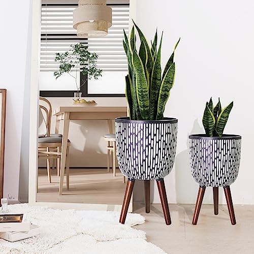 2 Set Plant Pot with Stand 10 & 12 inches with Legs for Indoor Plants - Image 6