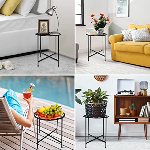 Plant Stand Indoor Outdoor, 2 Pack 15" Tall Flower Pot Stand, Round Metal Corner Plant Stand for Flower Pot, Rustproof Flower Plant Holder for Home, Garden, Patio, Plant Lovers, Housewarming - Image 7