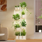 Plant Stand Indoor with Grow Lights - 50" Metal Flower Pot Stands for Multiple Plants - 7 Tiered Tall Plant Stands, Corner Plant Shelf for Living Room Home Gardening Decor (White) - Image 2