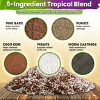 DUSPRO Pre-Mixed 5in1 Tropical Potting Mix, Drainage & Root Airflow, 16QT - Image 2