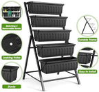 SEJOV 4FT Vertical Raised Garden Bed, 5 Tiers Elevated Planter Box, Black - Image 3