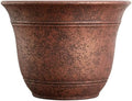 The HC Companies Sierra Round Self-Watering Pot - Lightweight Plastic Planter for Herbs & More - Durable Plant Pots for Indoor Plants & Outdoor Plants (13” Rustic Redstone, Pack of 1) by TheHCCompanies