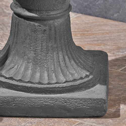 Antique Gray Tall Outdoor Flower Pots, Large Magnesium Oxide Outdoor Urn Planter with Drainage Hole, Roman Style Planter Urn for Garden, Patio, Porch & Indoor Décor - Image 4
