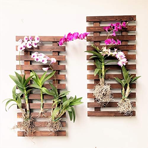 ShopLaLa Bundle- 2 Pack, 23.6 Inch Wooden Plant Holder + 10 Pack, 6 Inch Black Metal Pots Unique Vertical Ladder Garden Display Bucket with Hook Large Wall Mount Indoor Herb Flower Planter Frame Decor - Image 7