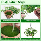 Krissing 2 Pack Artificial Hanging Basket with Daisy Flowers, White - Image 7