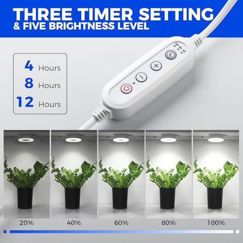 Barrina OG09 Puck Grow Light, 18W(2 x 9W), 5000K, Timer, 2 Packs, White - Image 4